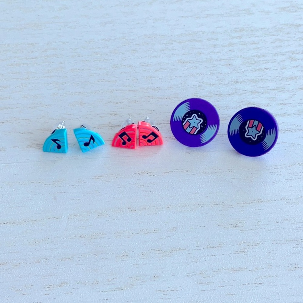 New Set of 3 auth LEGO music notes ,and records